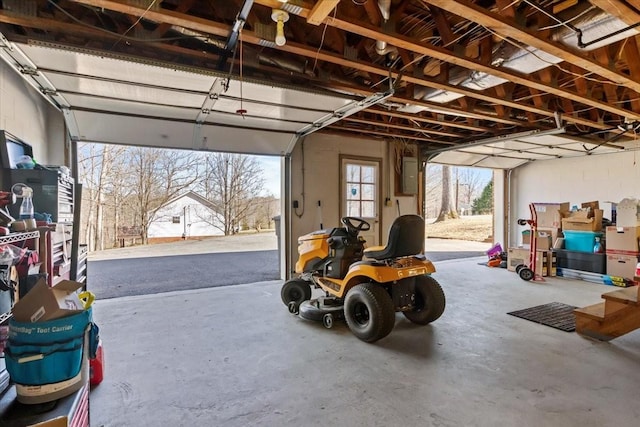 garage with electric panel