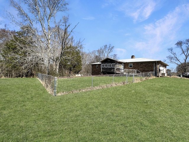 view of yard with fence