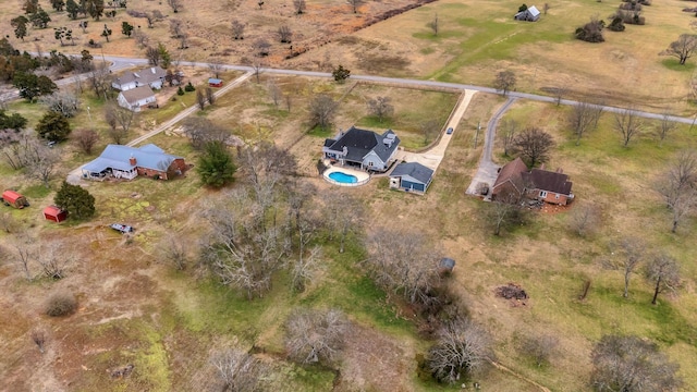 drone / aerial view with a rural view