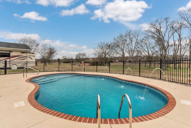 view of pool featuring fence and a fenced in pool