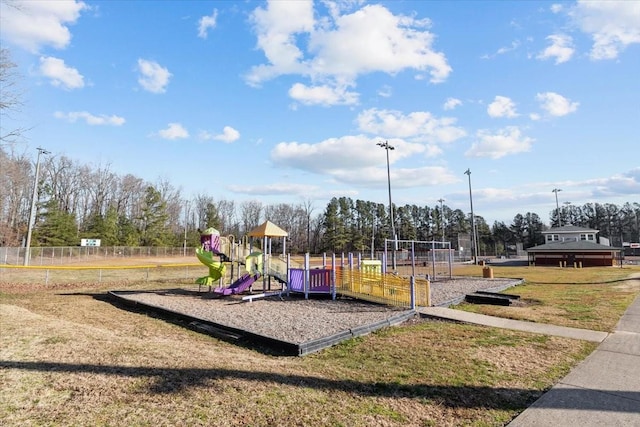 communal playground with fence