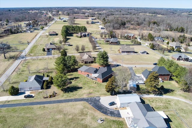 birds eye view of property with a residential view