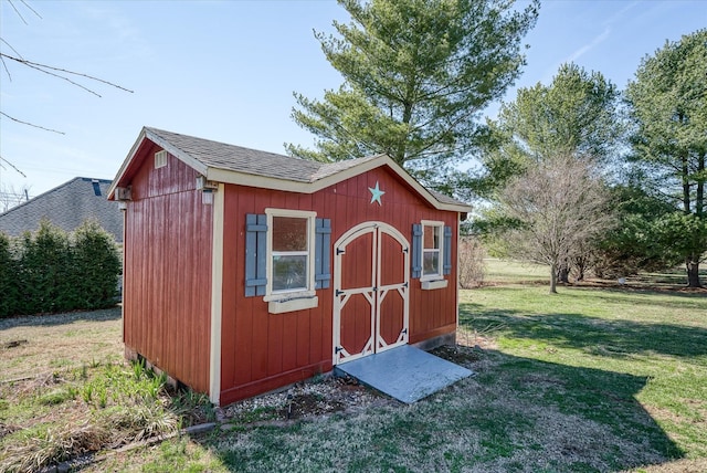 view of shed