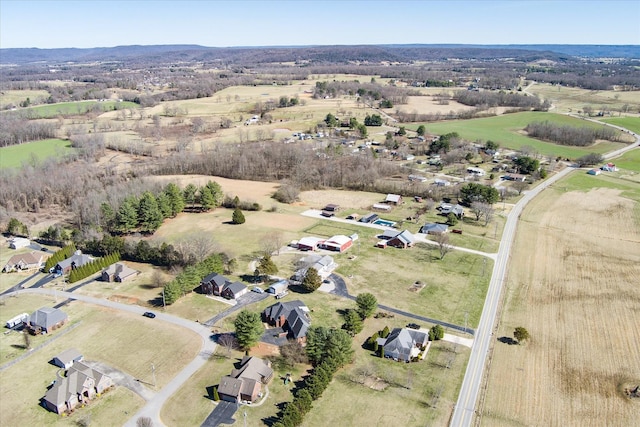 aerial view with a rural view