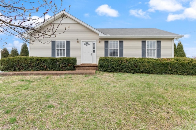 ranch-style house with a front yard