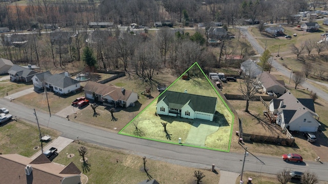 drone / aerial view featuring a residential view