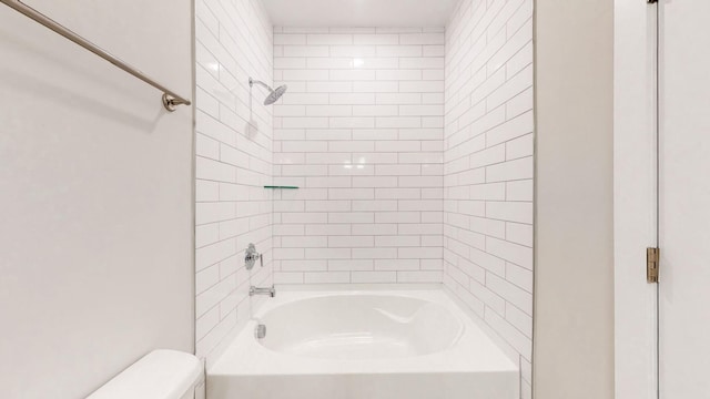 full bath with toilet and shower / bathing tub combination