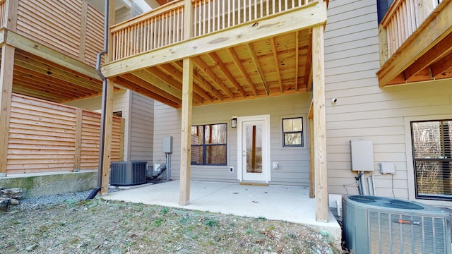 view of patio with central AC unit