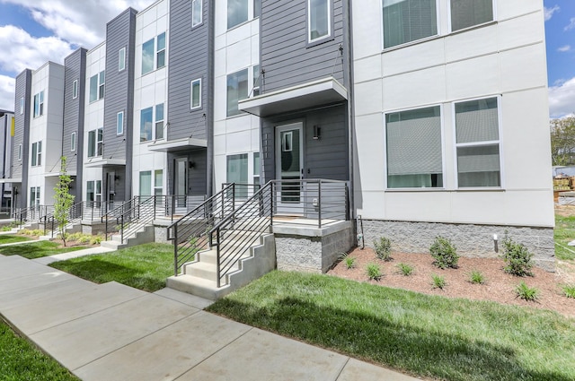 entrance to property with a residential view