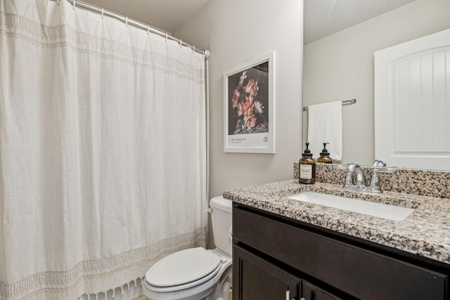 full bath with vanity and toilet