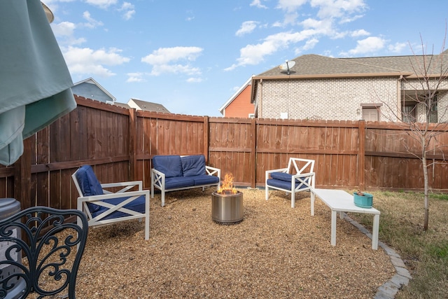 view of patio with a fenced backyard