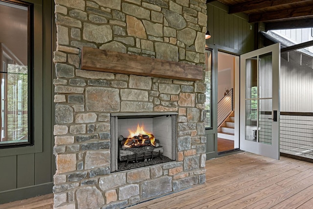 1036 Hidden River Rd, Rock Island, TN 38581 - detailed view of wood finished floors and a stone fireplace