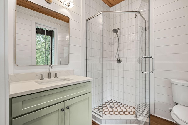1036 Hidden River Rd, Rock Island, TN 38581 - bathroom with toilet, a shower stall, and vanity