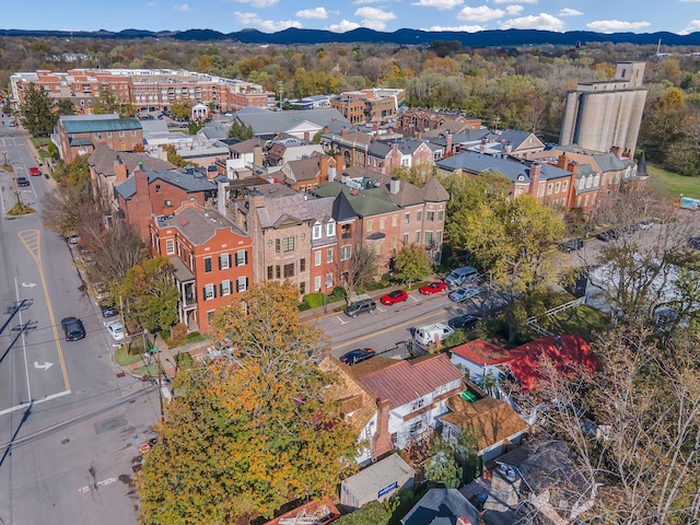 birds eye view of property featuring a residential view and a mountain view