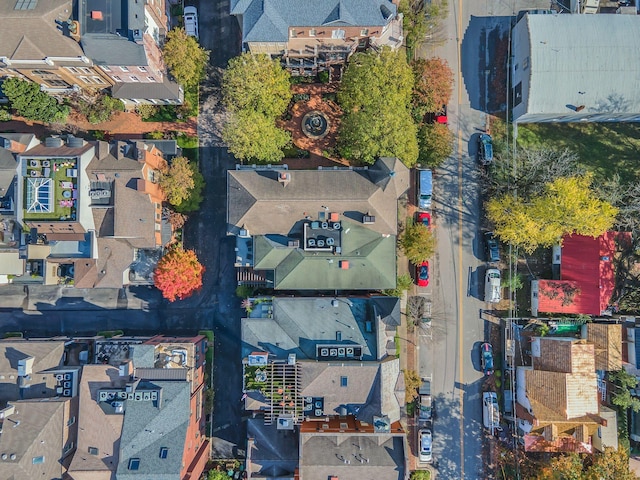 birds eye view of property with a residential view