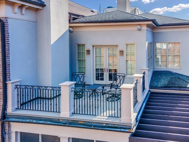 exterior space with french doors