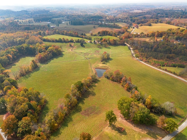 drone / aerial view with a rural view