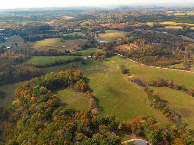 bird's eye view featuring a rural view