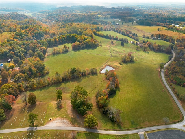 aerial view featuring a rural view