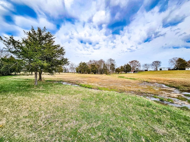 view of yard with a rural view