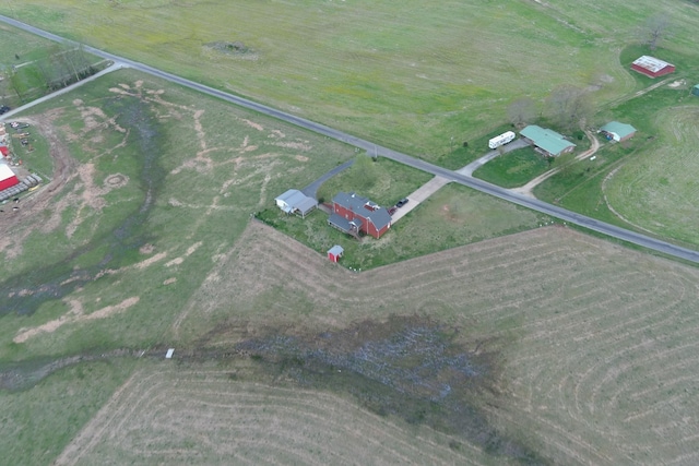 drone / aerial view with a rural view