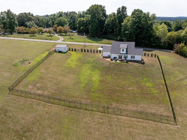 bird's eye view with a rural view