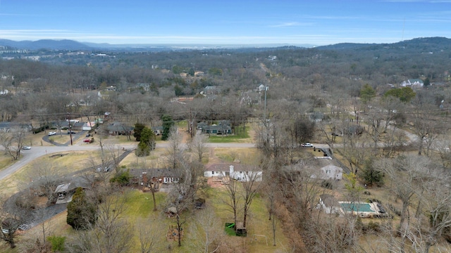 bird's eye view featuring a mountain view