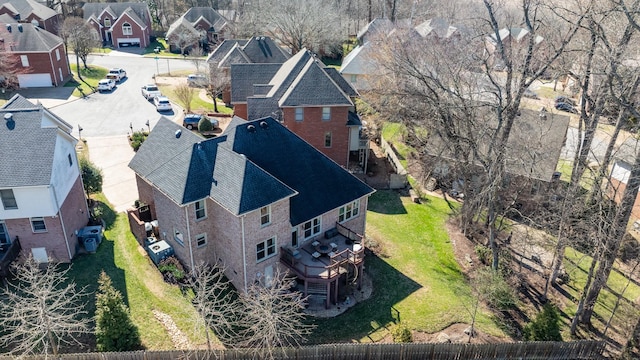 bird's eye view with a residential view