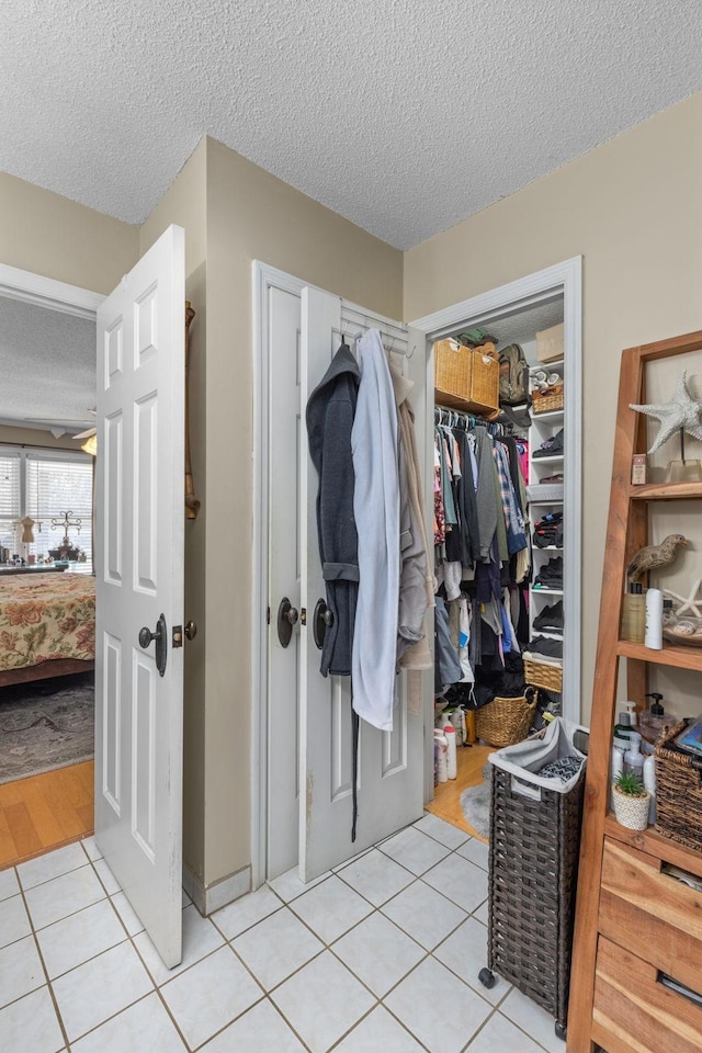 interior space featuring light tile patterned floors