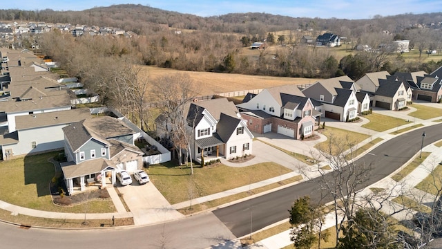 drone / aerial view with a residential view