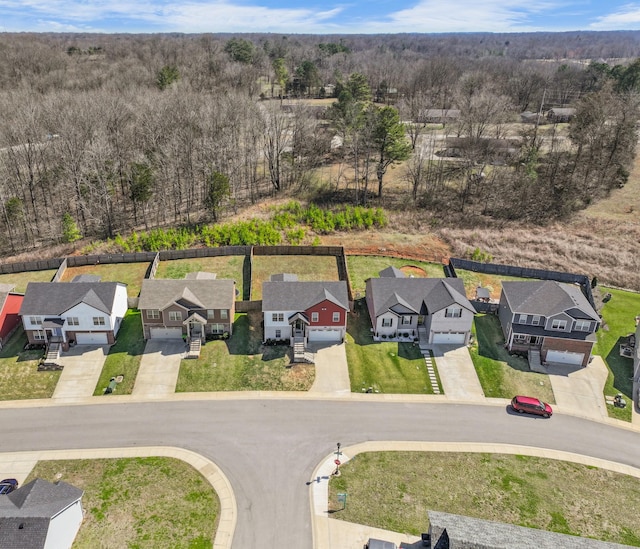 drone / aerial view with a residential view