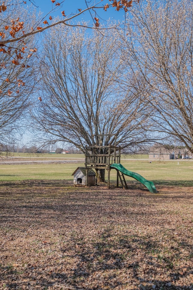 communal playground with a yard