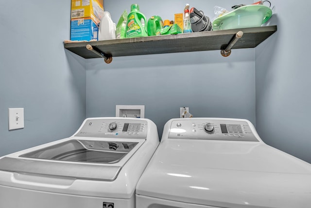 laundry area with laundry area and washing machine and dryer