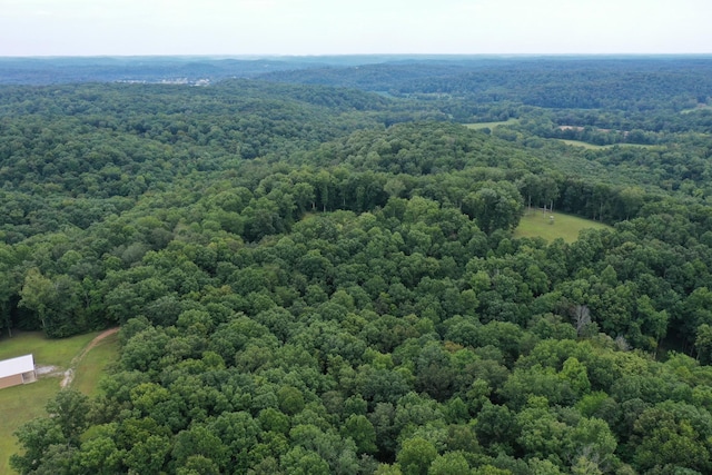 aerial view featuring a forest view