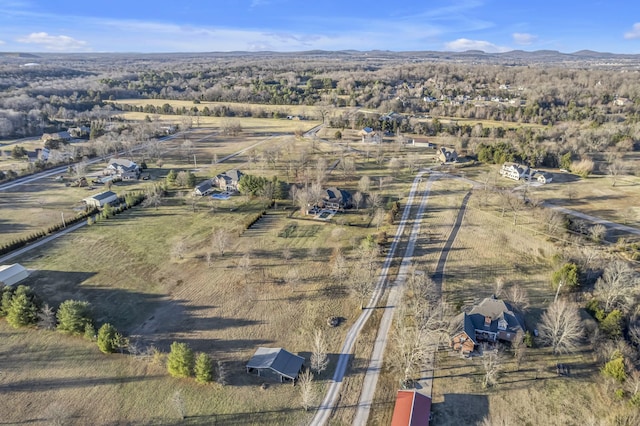 bird's eye view featuring a rural view