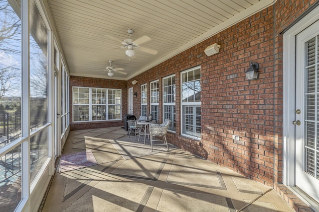 view of unfurnished sunroom