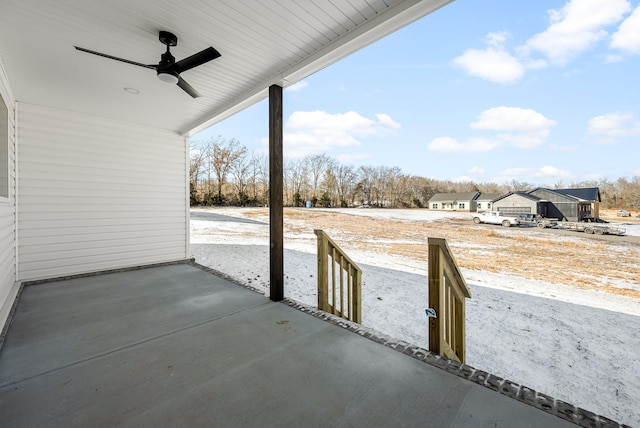 view of patio / terrace featuring ceiling fan