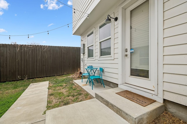 property entrance featuring fence