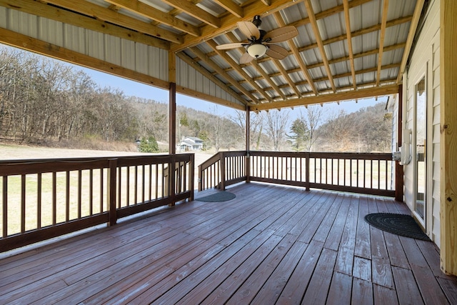 deck with ceiling fan