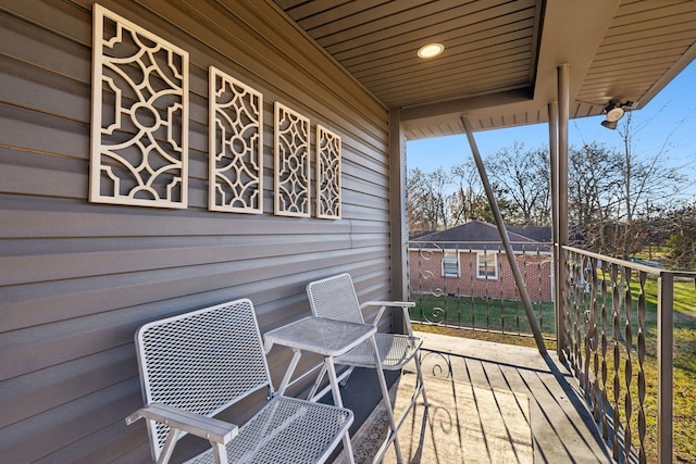 deck with covered porch