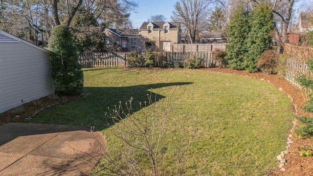 view of yard with fence