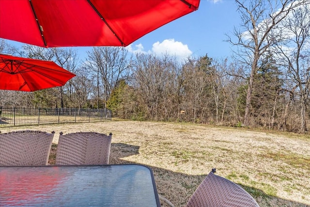 view of yard with fence