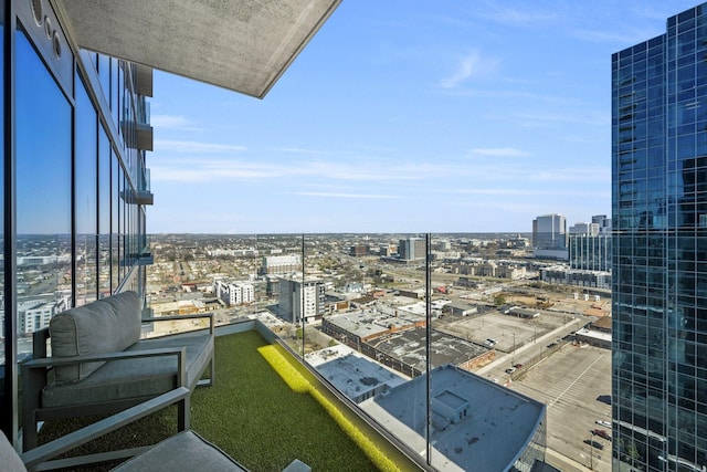 balcony with a city view