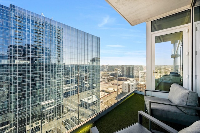 balcony with a view of city