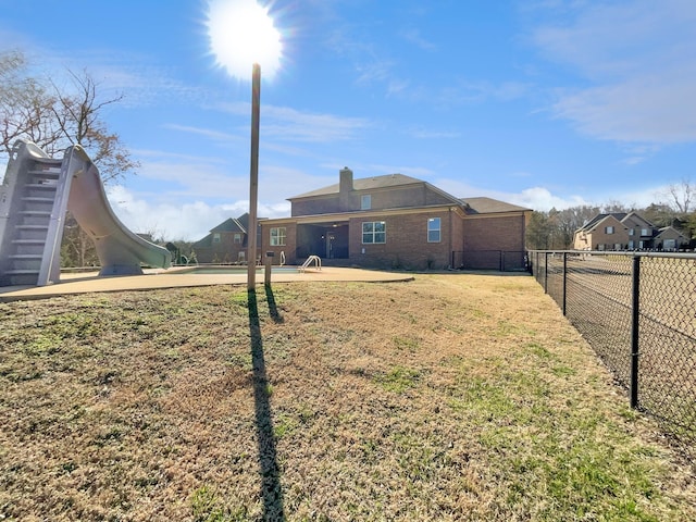 view of yard with fence