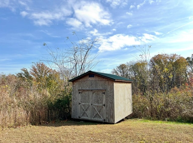 view of shed