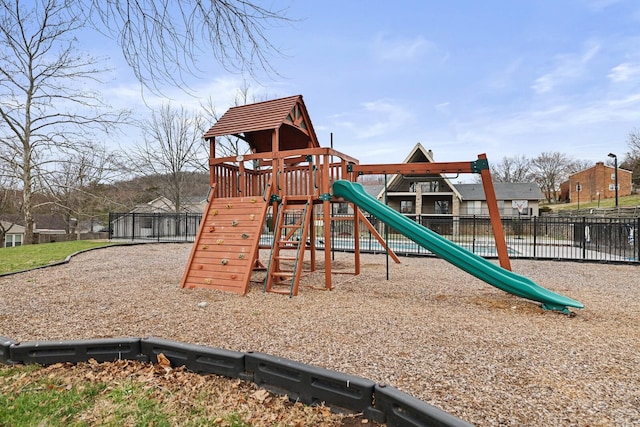 view of playground with fence