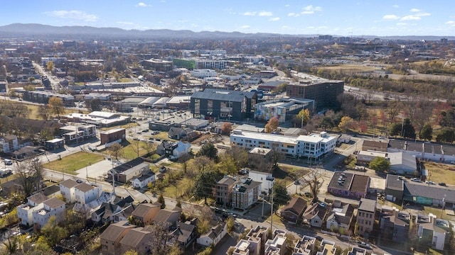 drone / aerial view with a mountain view