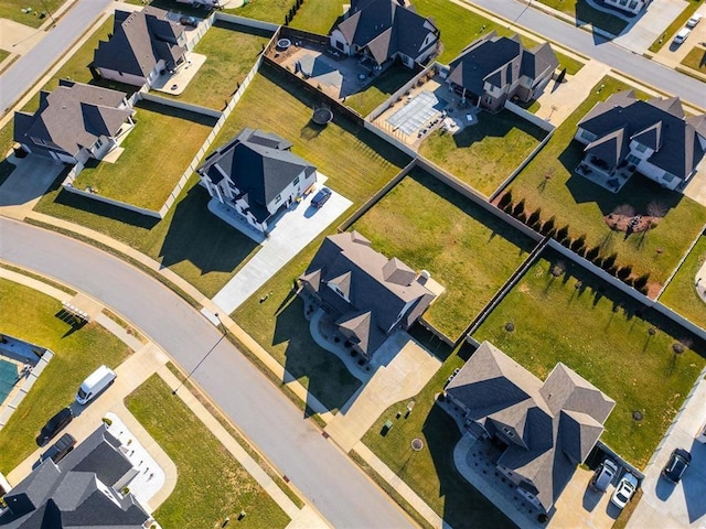 aerial view with a residential view