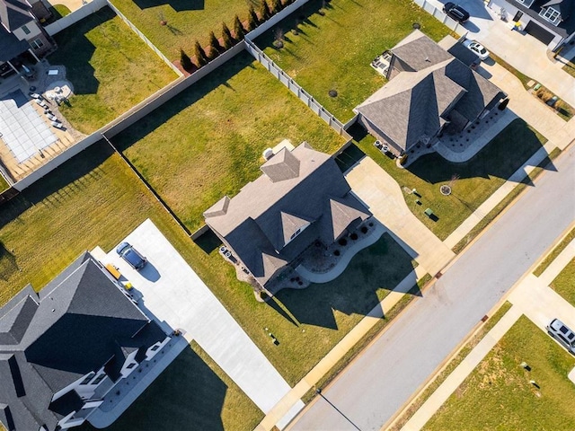 aerial view with a residential view